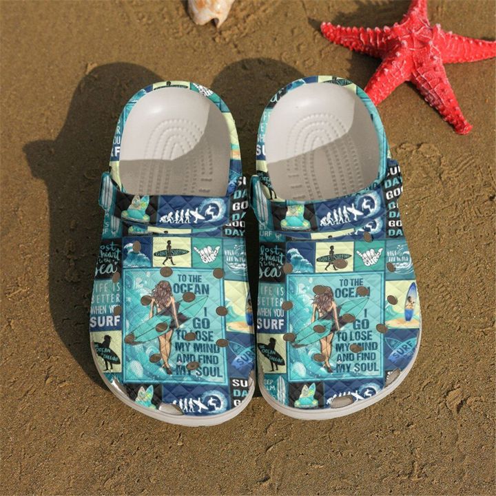 Surfing Girl Crocs Clog Shoes