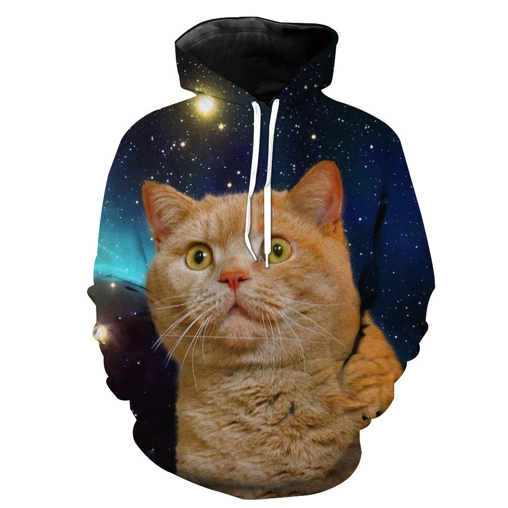 Surprised Cat Galaxy Shocked Cat Hoodie 3D
