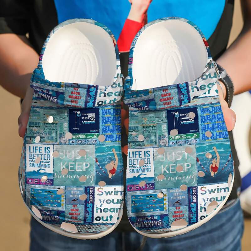 Swimming Aquaholic Crocs Clog Shoes