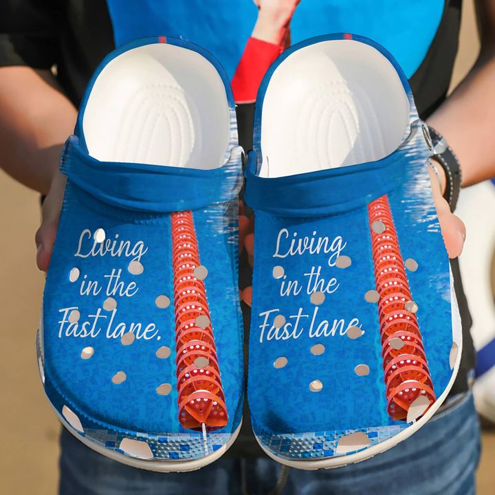 Swimming Living In The Fast Lane Crocs Clog Shoes