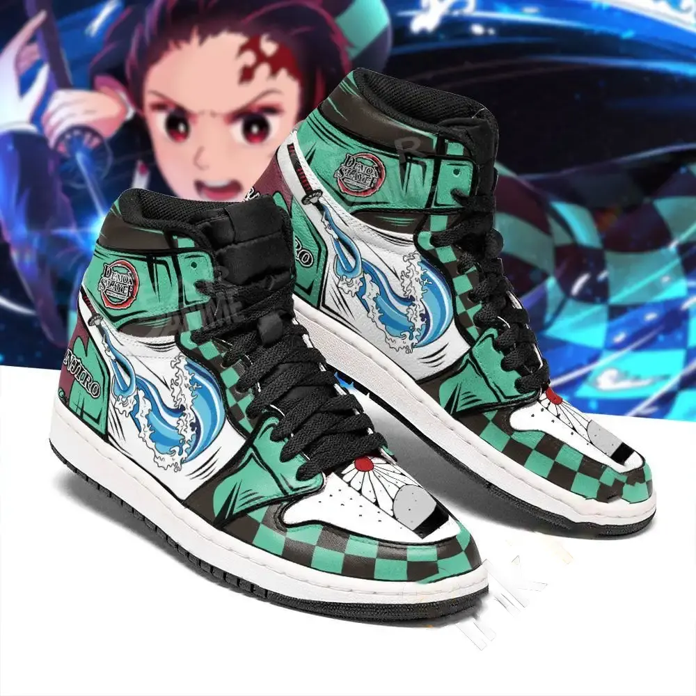Tanjiro Water Skill Demon Slayer Anime Leather Amazon Air Jordan Shoes
