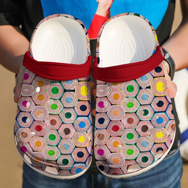 Teacher Color Pencil Crocs Clog Shoes