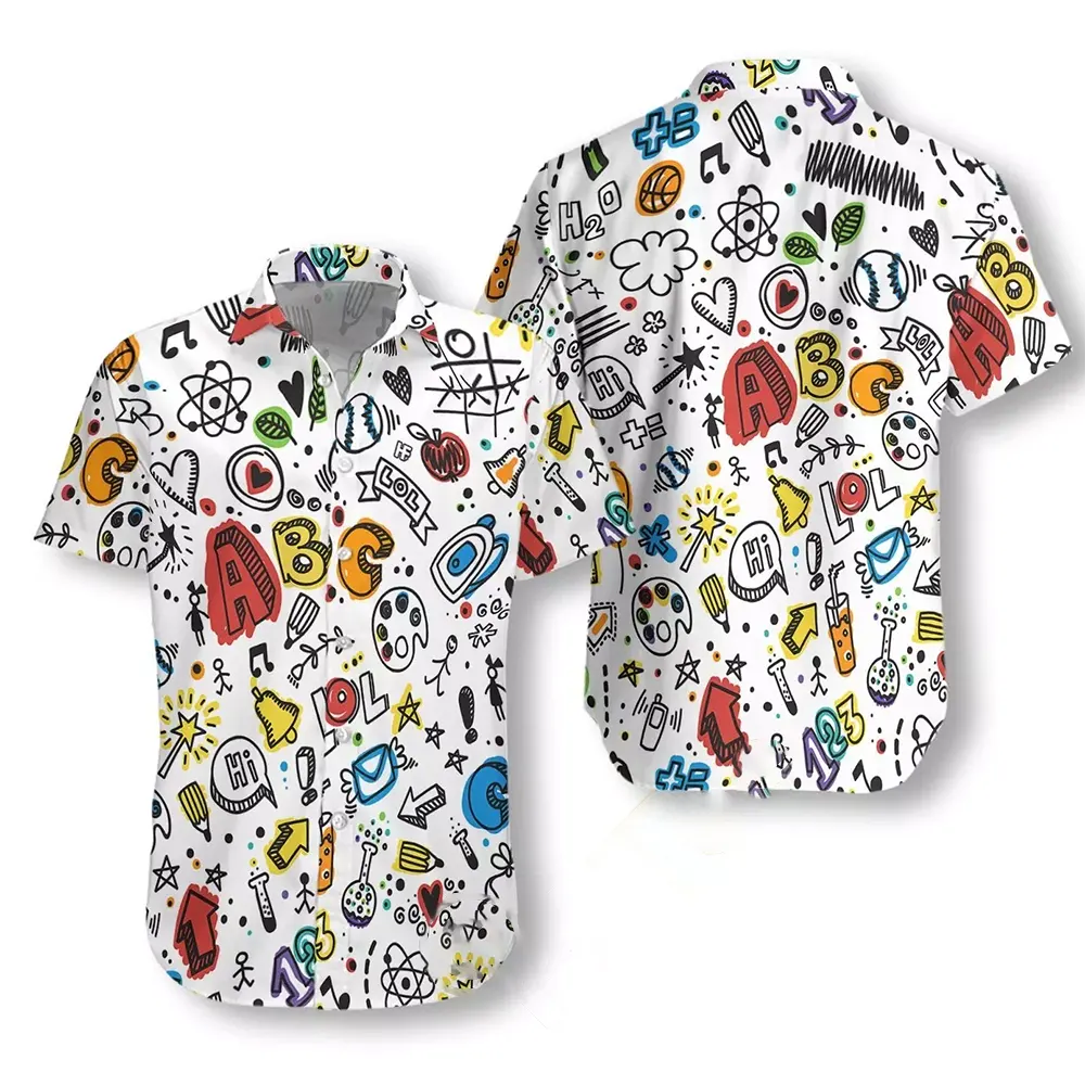 Teacher Seamless Pattern Hawaiian shirts