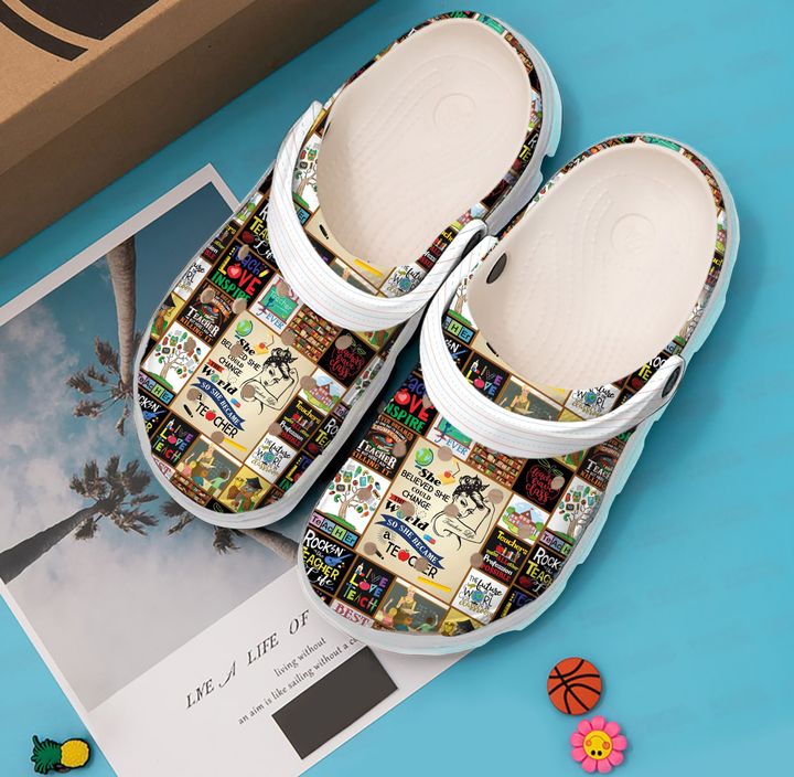 Teacher Teach Love Inspire Crocs Clog Shoes