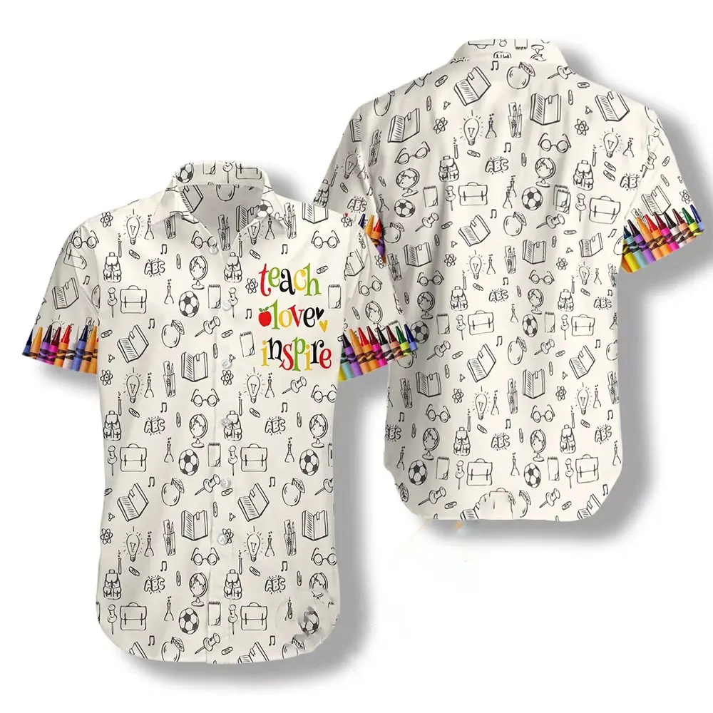 Teach-love-inspire Crayons Hawaiian shirts