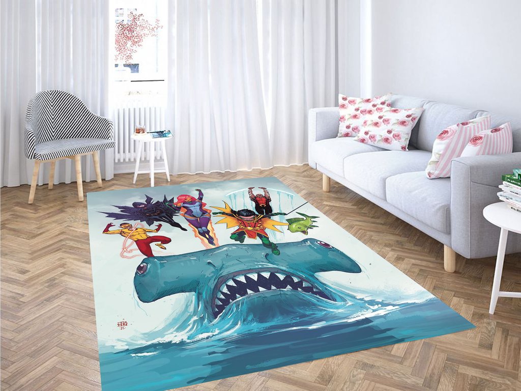 Teen Titans In The Sea Living Room Modern Carpet Rug