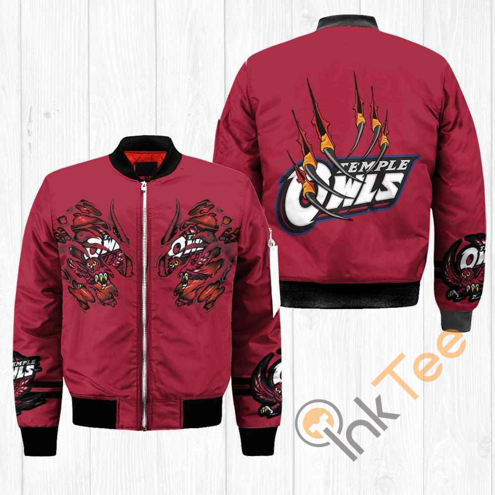Temple Owls NCAA Claws Apparel Best Christmas Gift For Fans Bomber Jacket