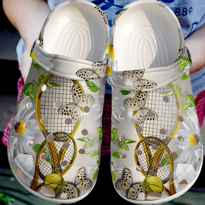 Tennis Daisy Crocs Clog Shoes