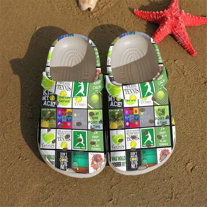 Tennis Pattern Crocs Clog Shoes