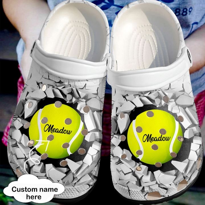 Tennis Personalized Broken Wall Crocs Clog Shoes