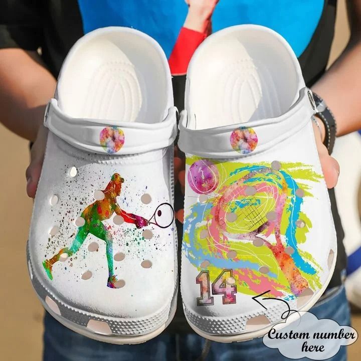 Tennis Personalized Colourful Crocs Clog Shoes