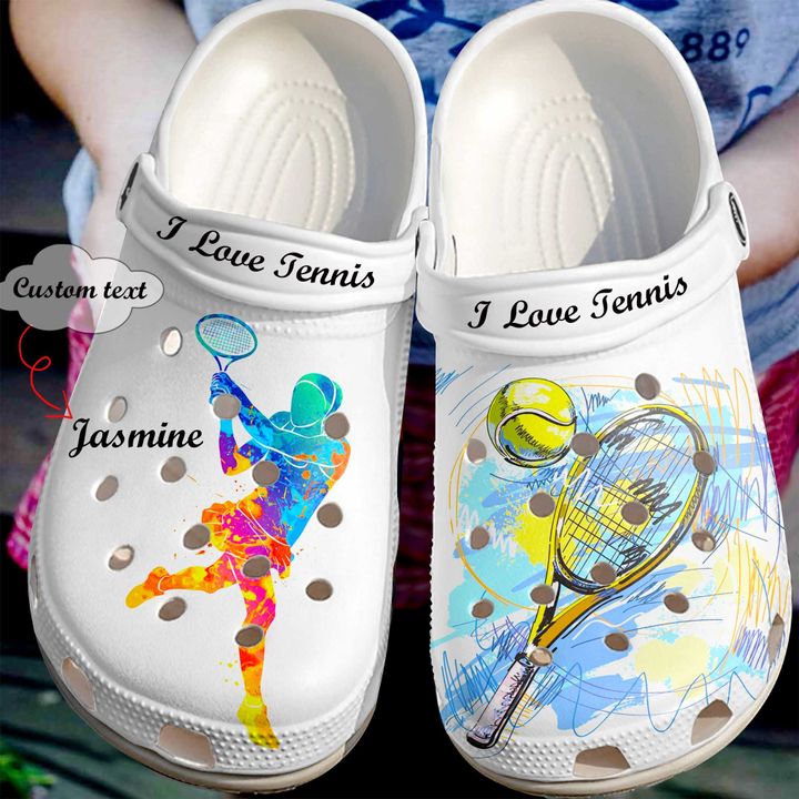 Tennis Personalized I Love Crocs Clog Shoes