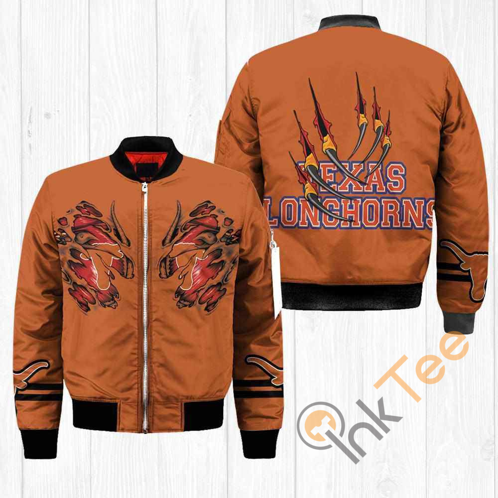 Texas Longhorns NCAA Claws Apparel Best Christmas Gift For Fans Bomber Jacket
