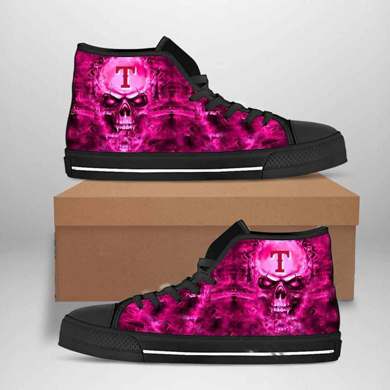 Texas Rangers Mlb Baseball High Top Shoes