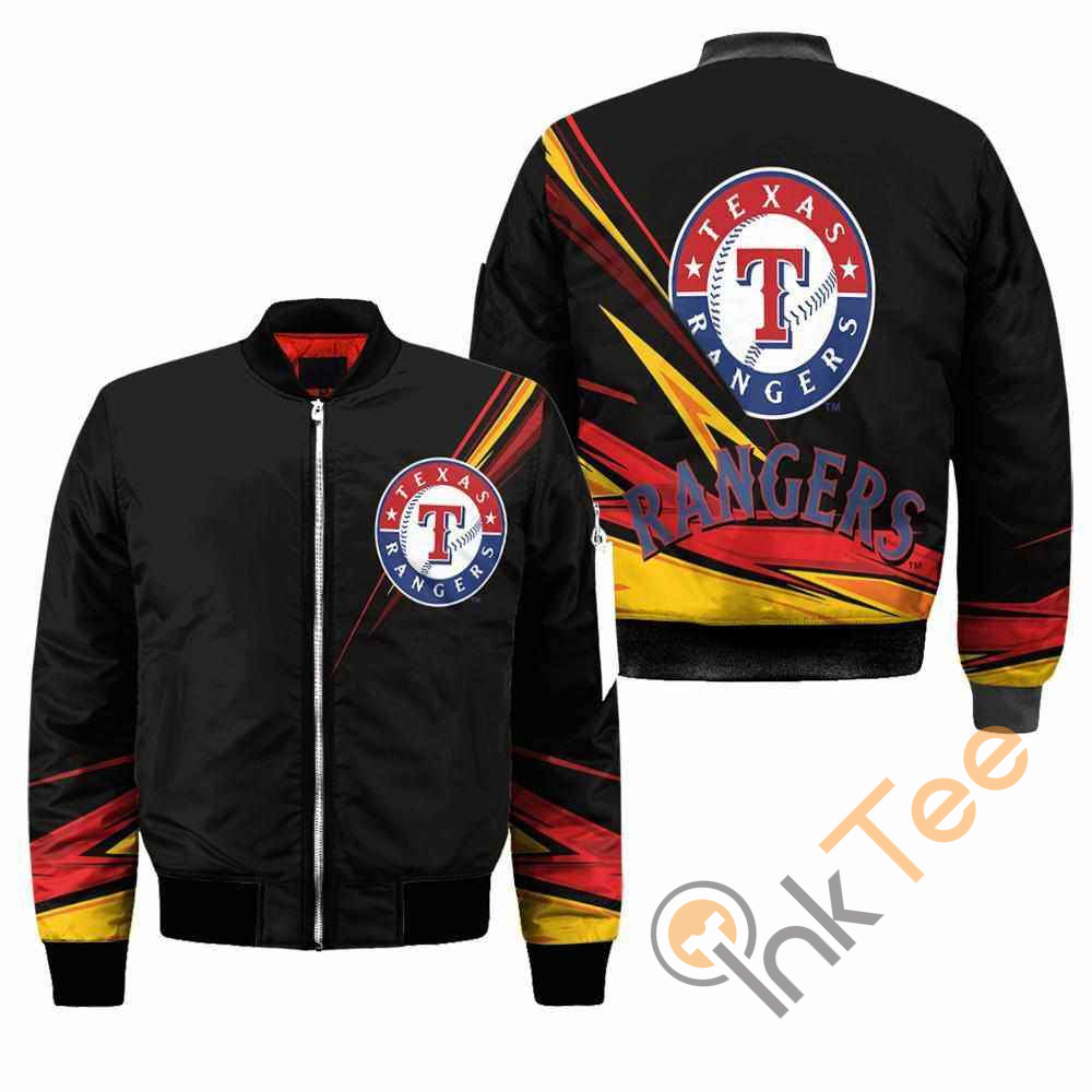 Texas Rangers MLB Black Apparel Best Christmas Gift For Fans Bomber Jacket