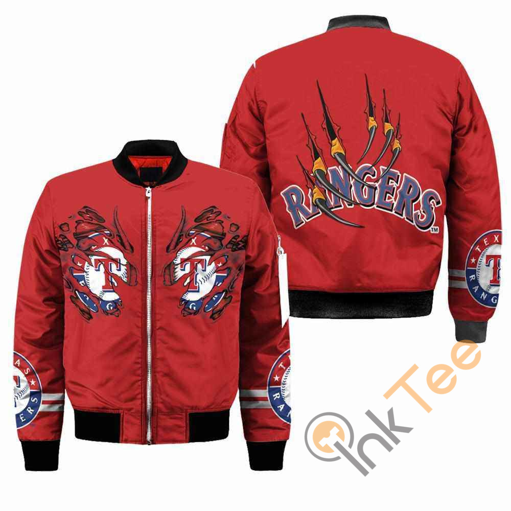 Texas Rangers MLB Claws Apparel Best Christmas Gift For Fans Bomber Jacket