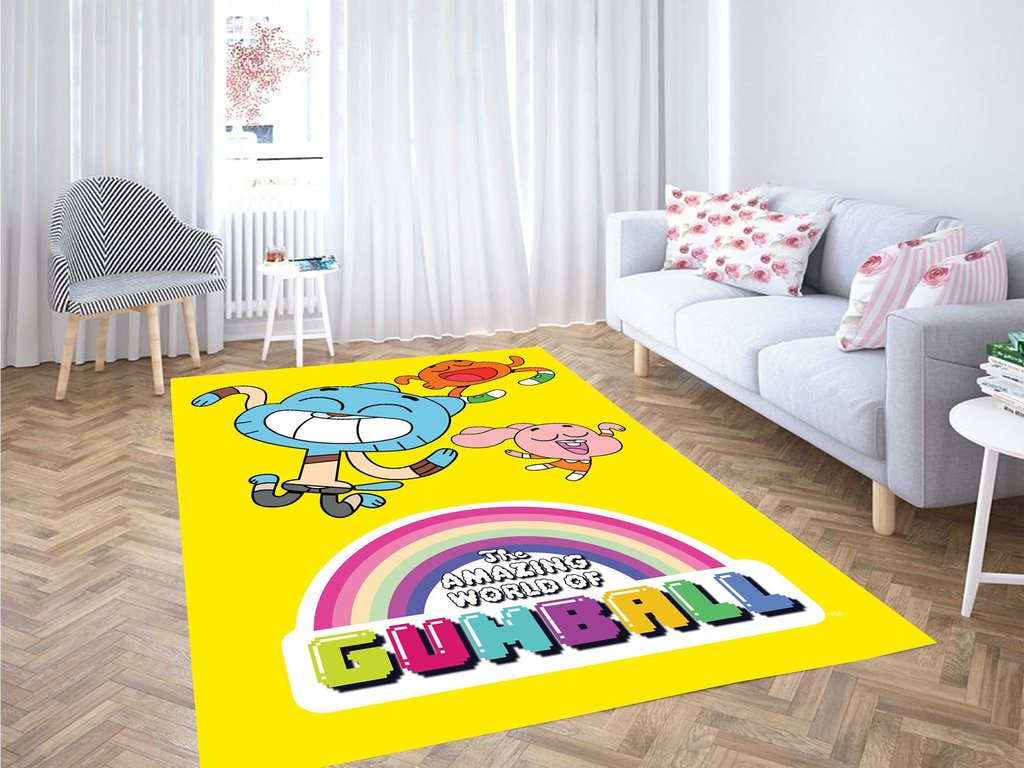 The Amazing World Of Gumball Yellow Character Living Room Modern Carpet Rug