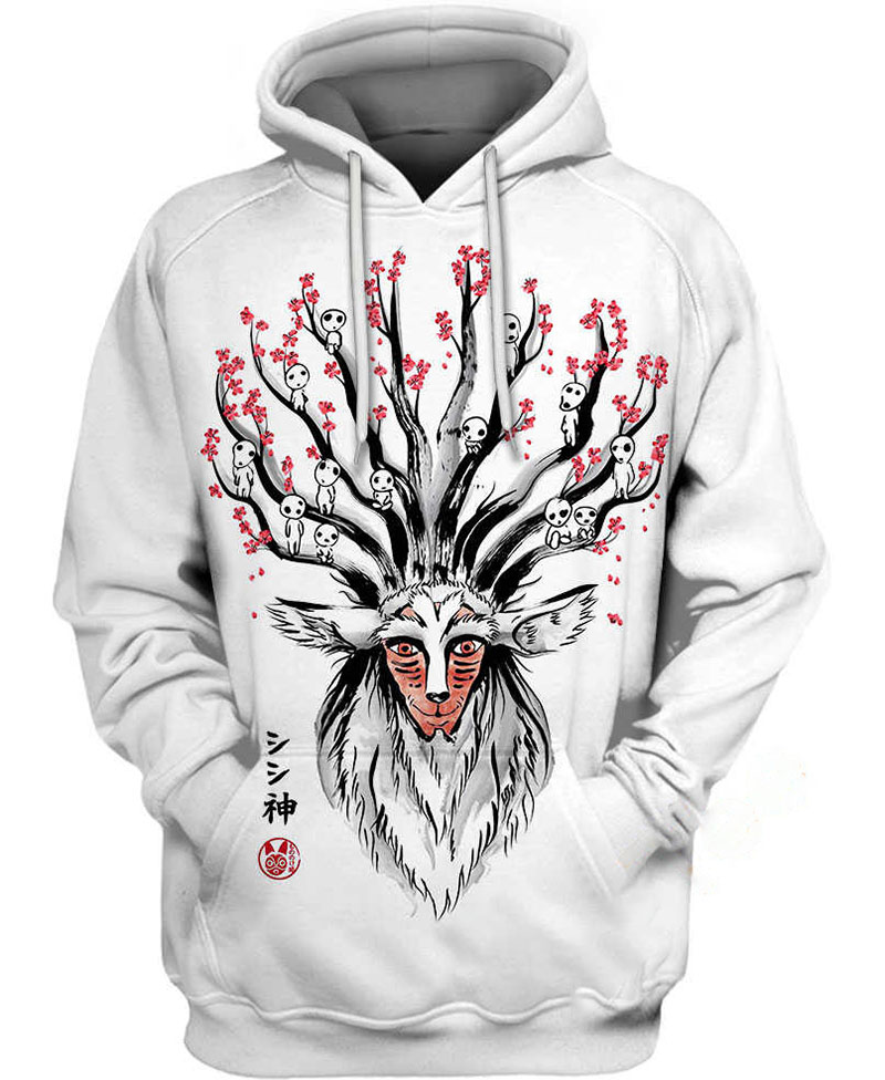 The Deer God Sumi-e Hoodie 3D