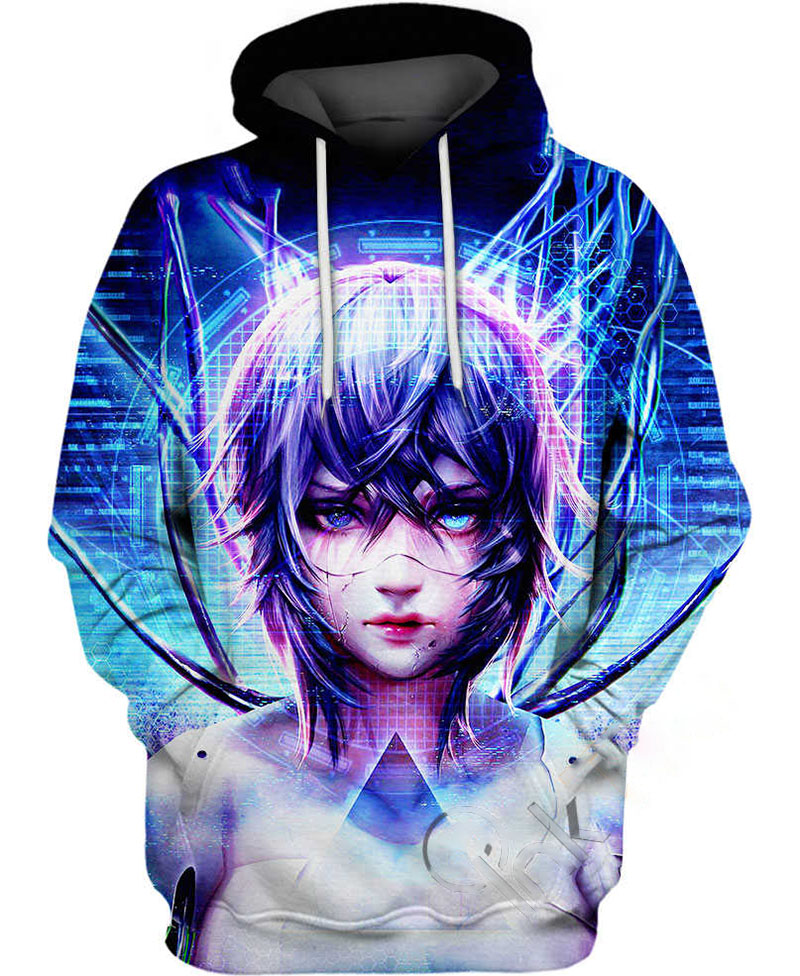 The Ocean On Kusanagi Motoko Shoulders Hoodie 3D