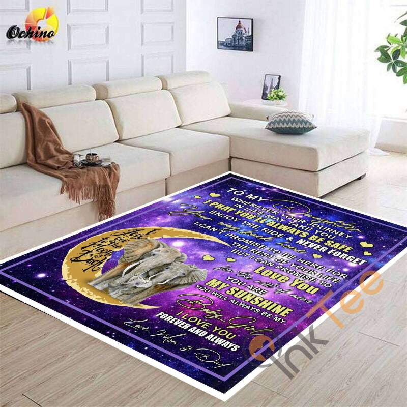To My Daughter Dad’s Letter Custom Name For Kitchen Friends Living Room Bedroom Rug