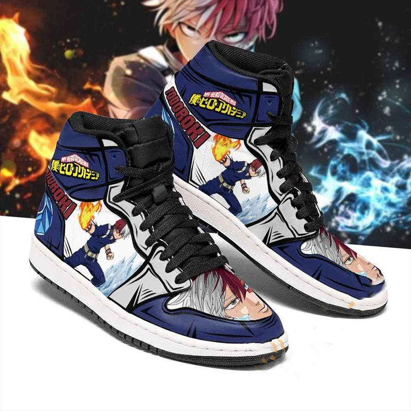 Todoroki Shoto Custom My Hero Academia Sneakers Anime Air Jordan Shoes