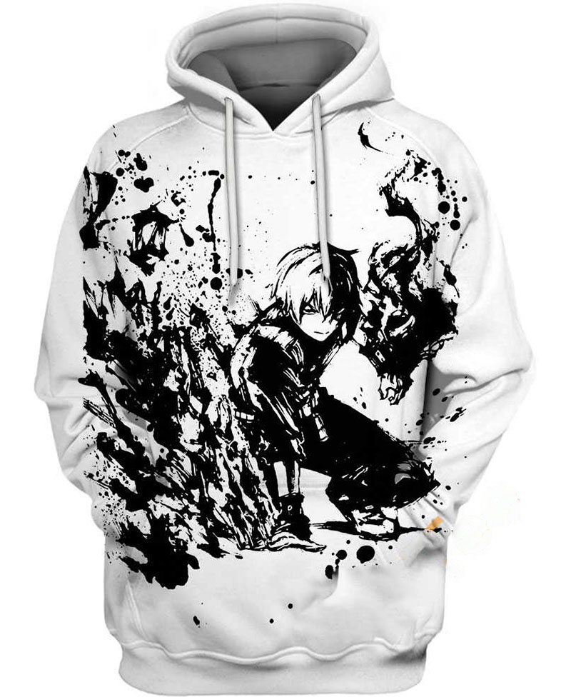 Todoroki Shoto Ink Splatt Hoodie 3D