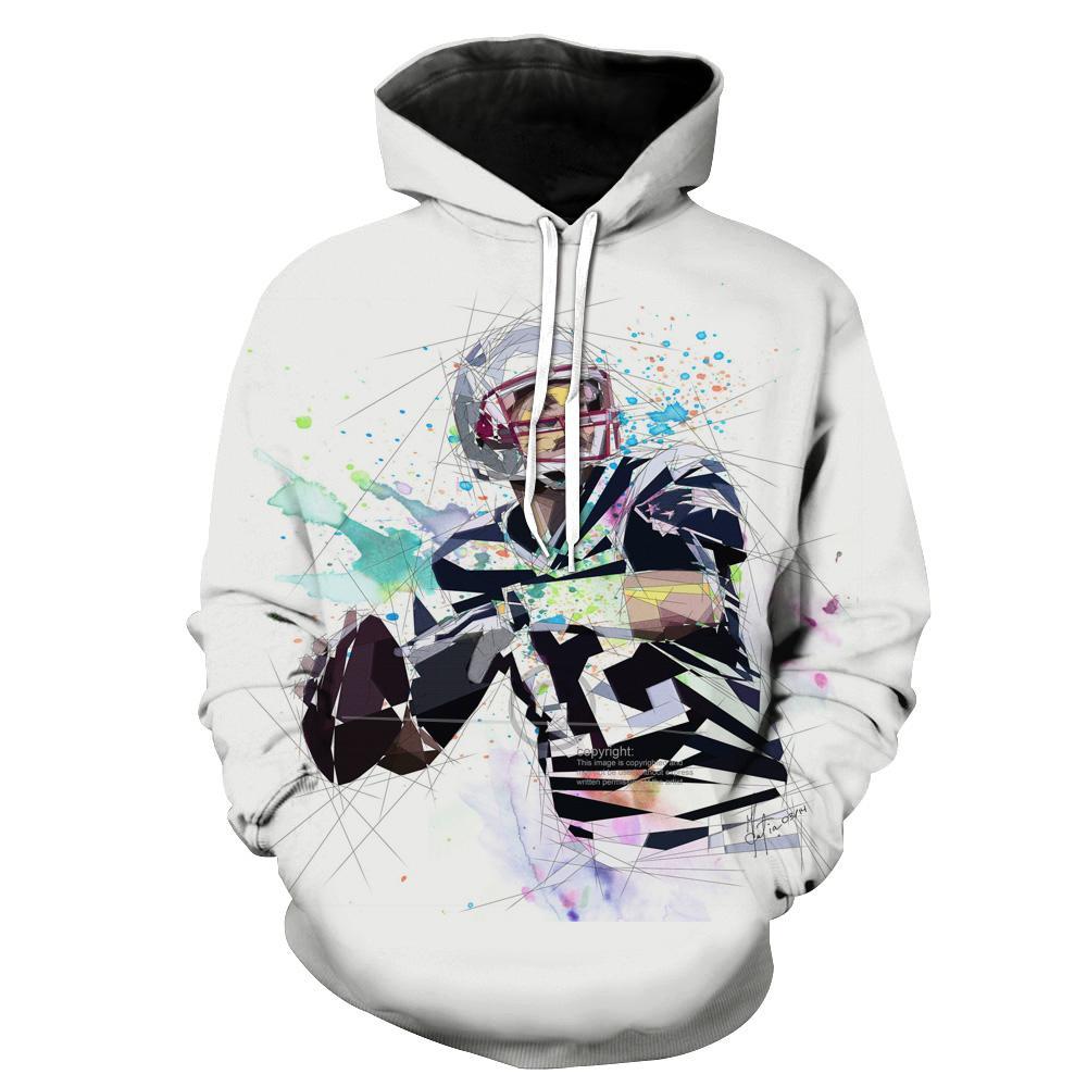 Tom Brady White Tom Brady Football Hoodie 3D