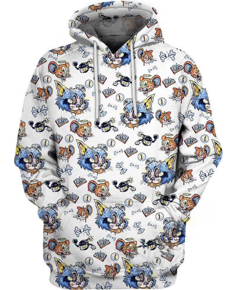 Tom Jerry Pattern Hoodie 3D