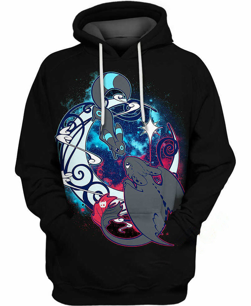 Toothles And Umbreon Hoodie 3D