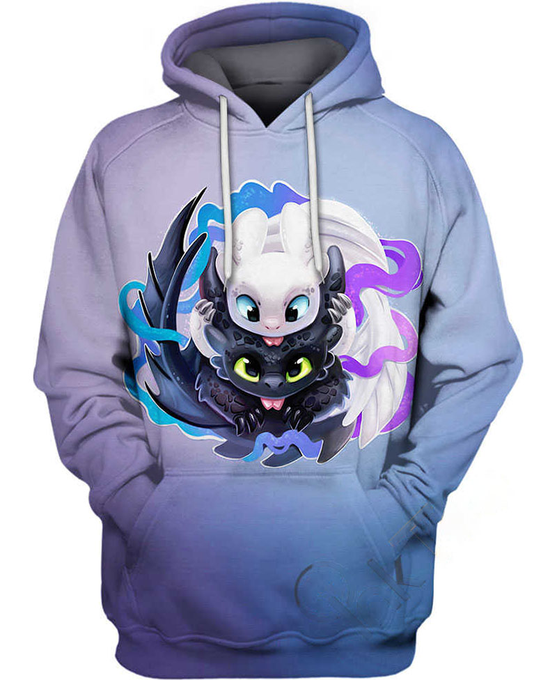 Toothless And Light Fury Hoodie 3D