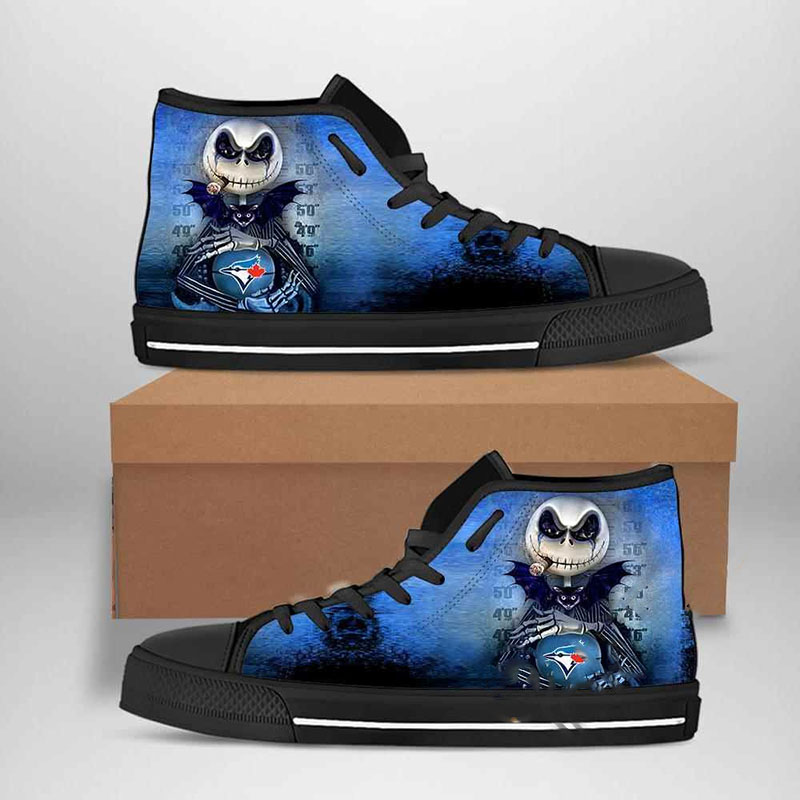 Toronto Blue Jays Mlb Baseball Jack Skellington High Top Shoes