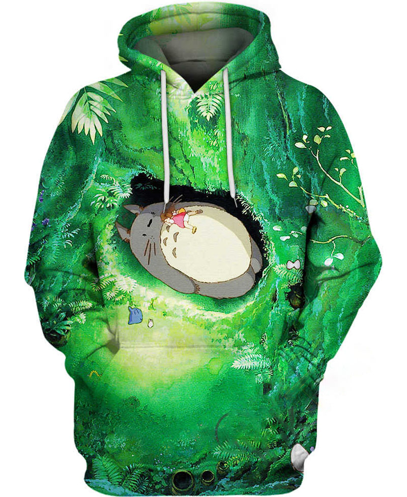 Totoro Sleeping Hoodie 3D