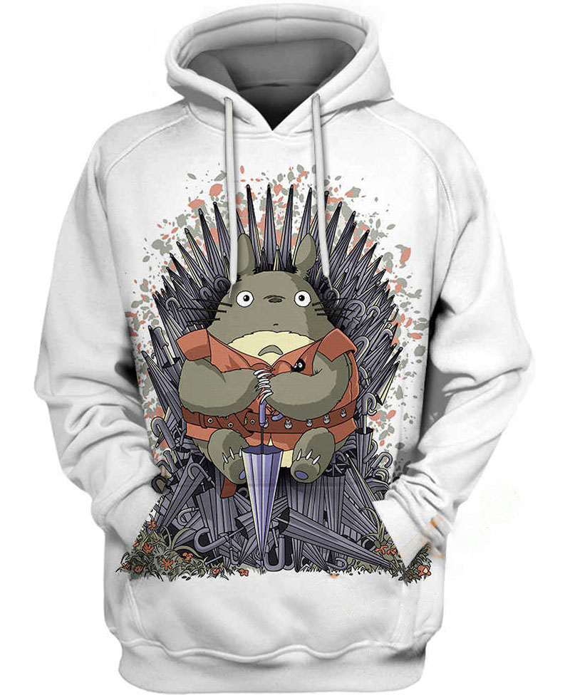 Totoro Umbrella Throne Hoodie 3D