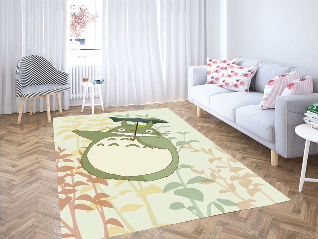 Totoro With Umbrella Living Room Modern Carpet Rug