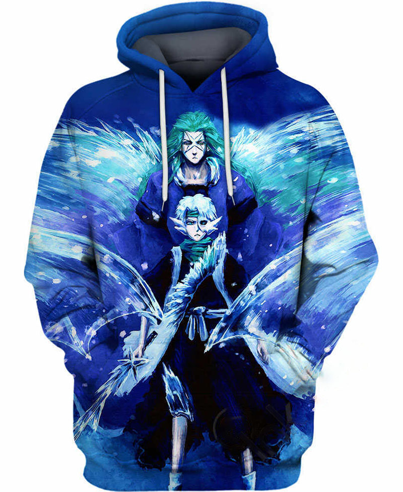 Toushirou Hitsugaya With Blue Dragon Hoodie 3D