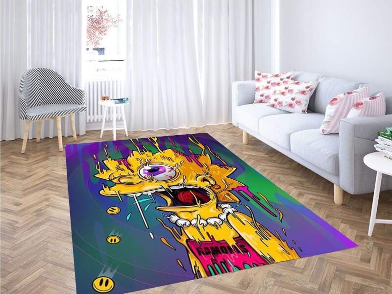 Trippy Lisa Simpson Cool Wallpaper Carpet Rug