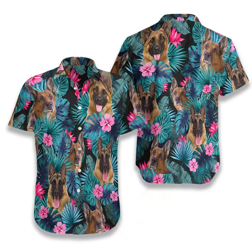 Tropical German Shepherd Hawaiian shirts