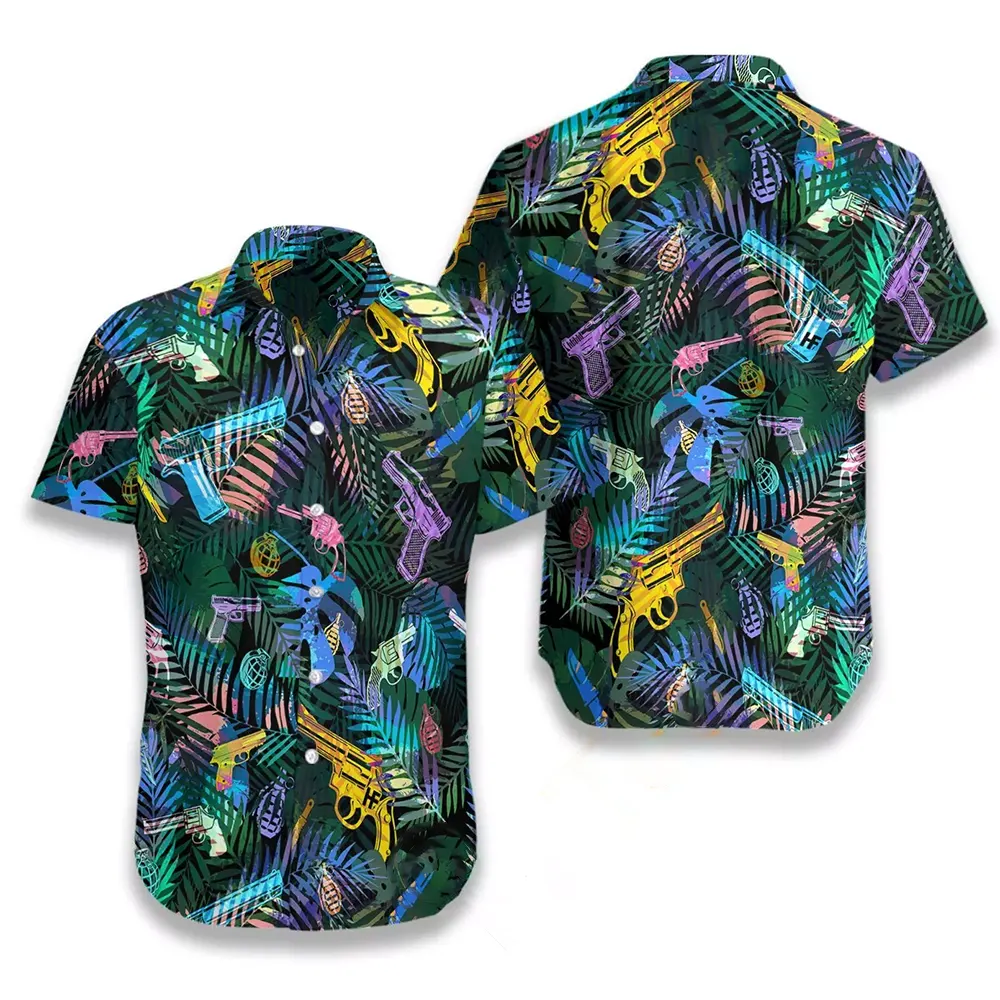 Tropical Gun Lover Pattern Hawaiian shirts