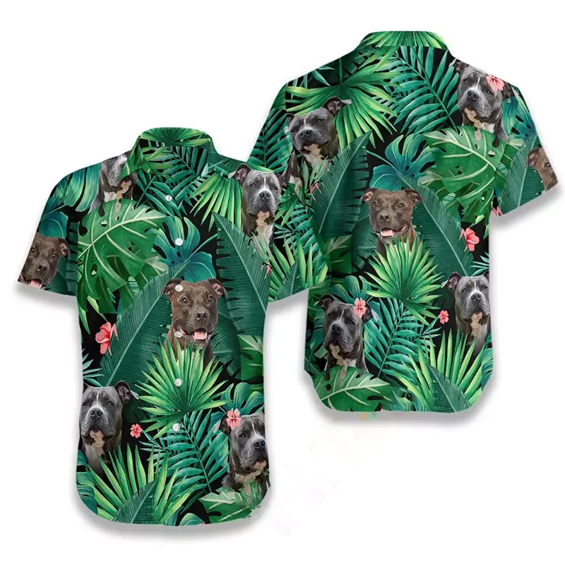 Tropical Pitbull Hawaiian shirts