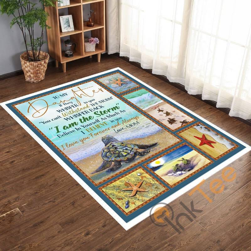 Turtle To My Daughter Gift For A Picnic Doormat Family Rug