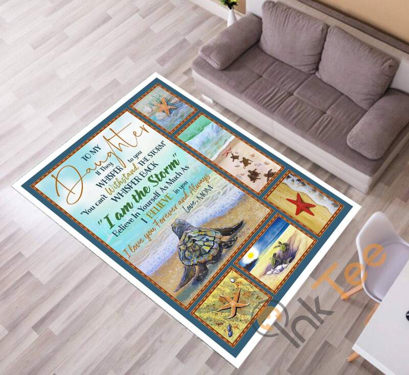 Turtle To My Daughter Gift For A Picnic Doormat Living Room Bedroom Rug