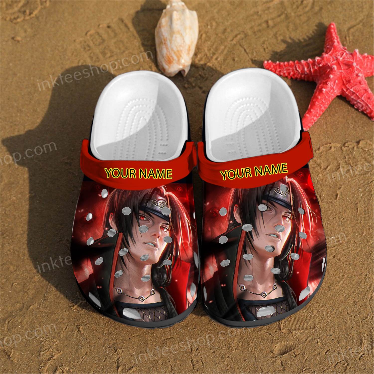 Uchiha Itachi Akatsuki Anime Personalized Name Crocs Clog Shoes
