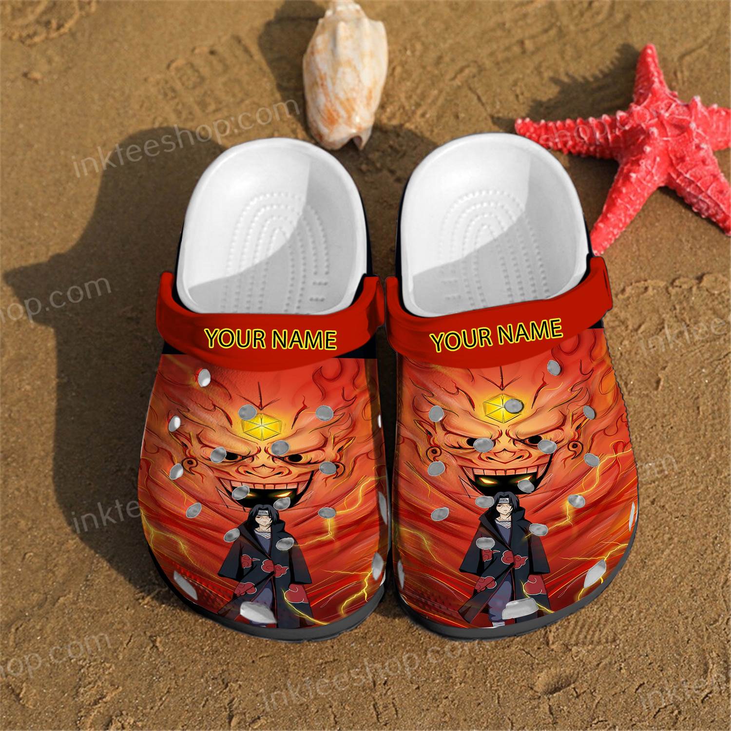 Uchiha Itachi Susanoo Anime Personalized Texture Crocs Clog Shoes