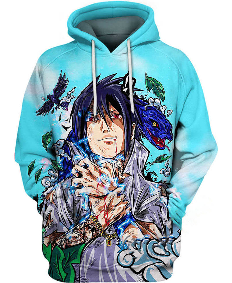 Uchiha Sasuke Thunder Hoodie 3D