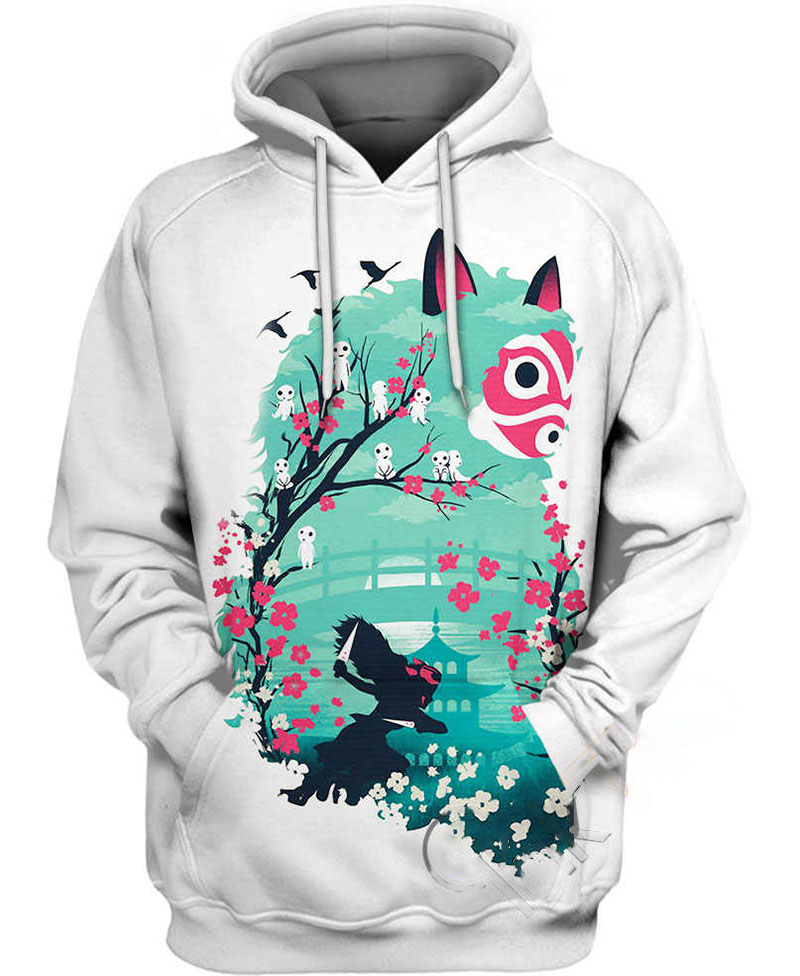 Ukiyo-e Princess Mononoke Hoodie 3D
