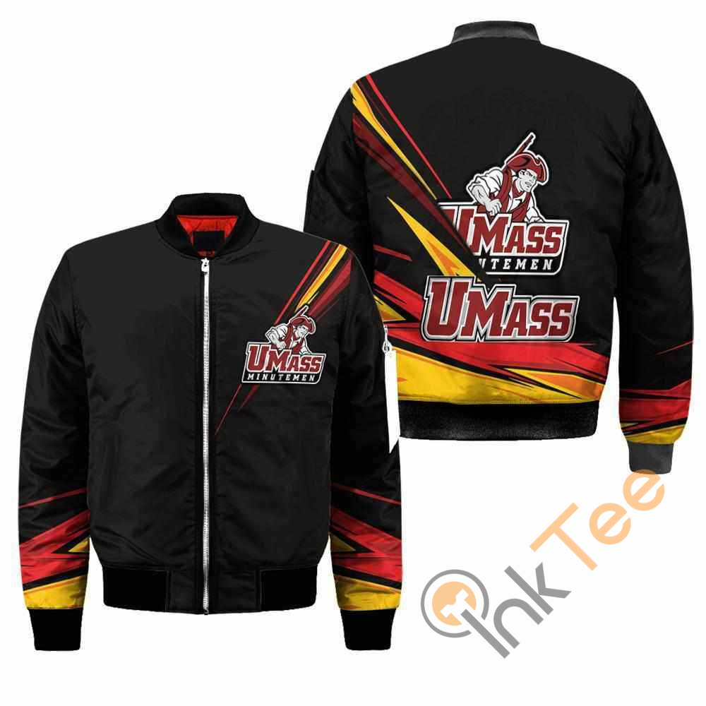 UMass Minutemen NCAA Black Apparel Best Christmas Gift For Fans Bomber Jacket