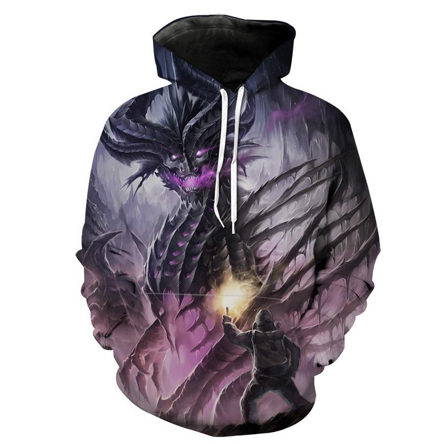Undead Black Dragon Dragon Fantasy Hoodie 3D