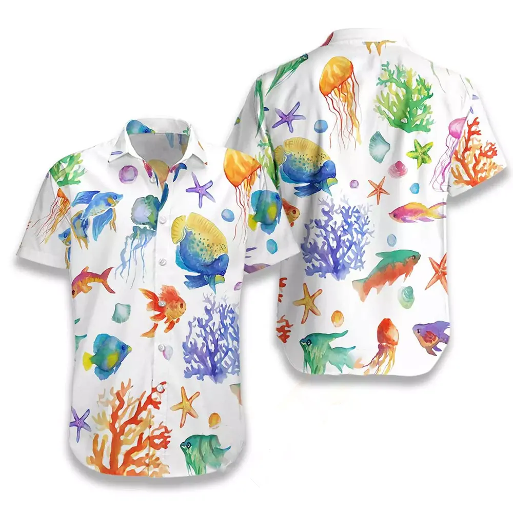 Under The Sea Watercolor Hawaiian shirts