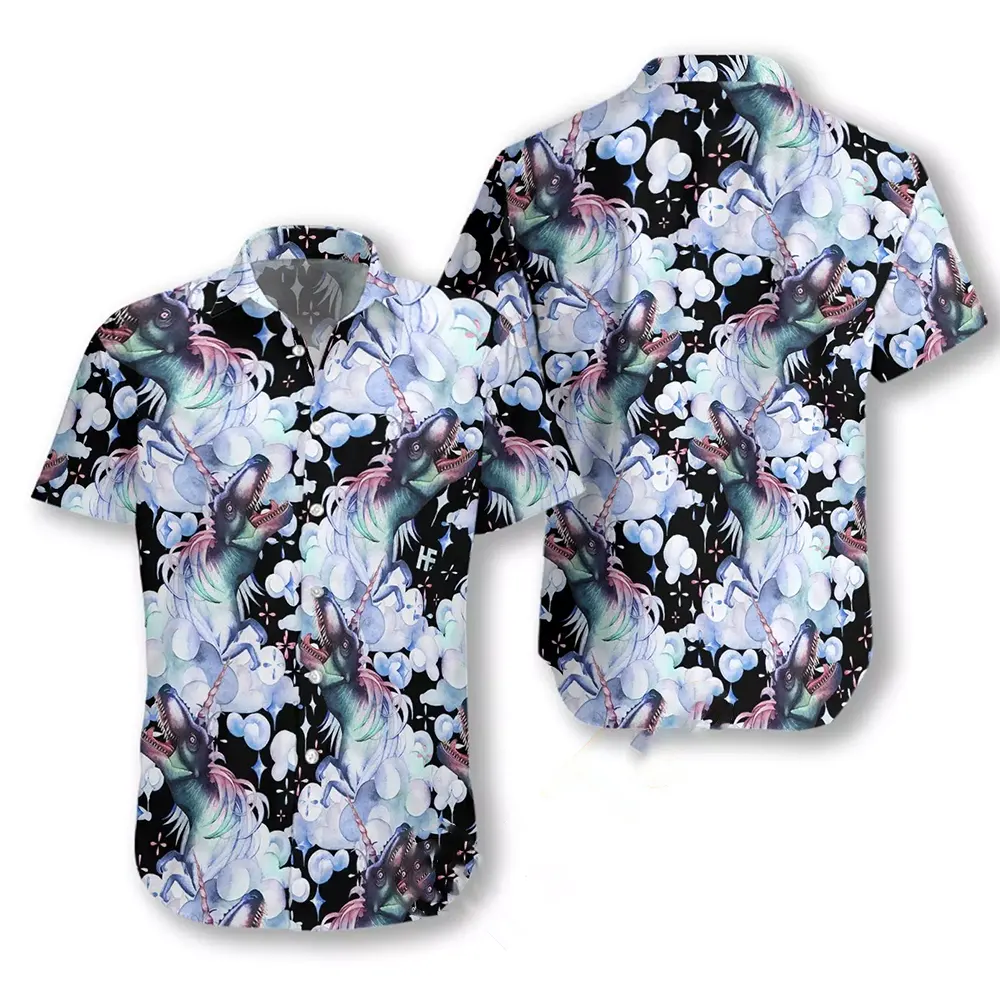 Unicorn T-rex Dinosaur Hawaiian shirts