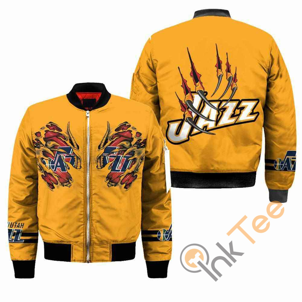 Utah Jazz NBA Claws Apparel Best Christmas Gift For Fans Bomber Jacket